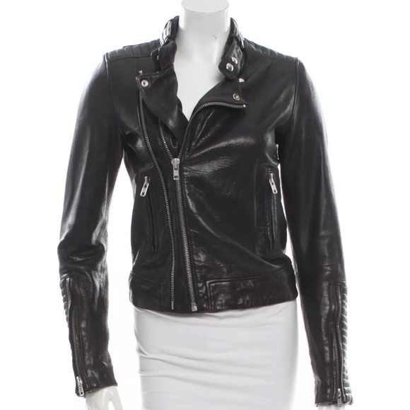 IRO leather biker jacket allsaints maje l’agence sandro theory vince acne quince - Picture 2 of 8